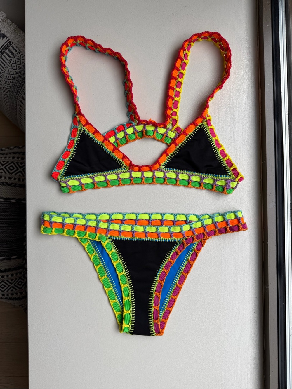 Women's Reversible Neon Crochet Trim Bikini